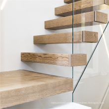 Inside stair Modern house residential floating staircase wire rails